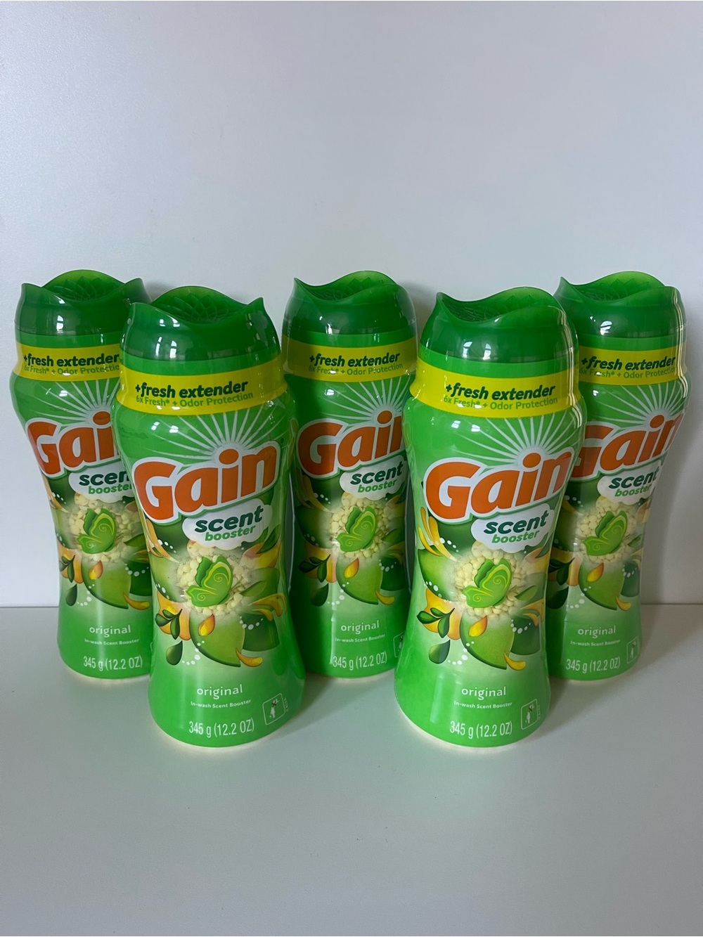 (5)  Gain Original in-wash Scent Booster beads 6x fresh + oder protection 12.2oz